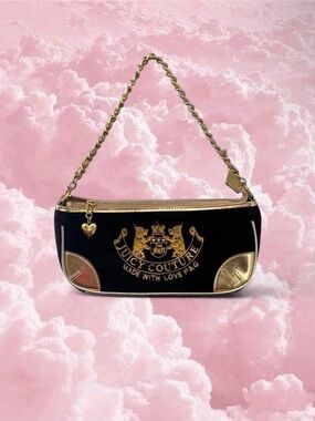 Juicy Couture Black and Gold Chain Shoulder Bag